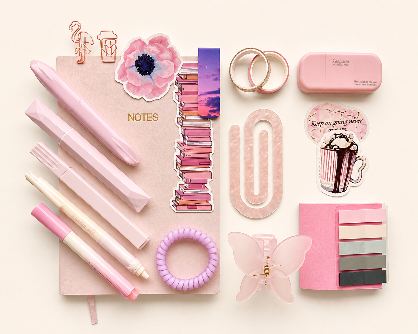 Blush Pink Stationery Set – Aesthetic Desk Kit 🌸