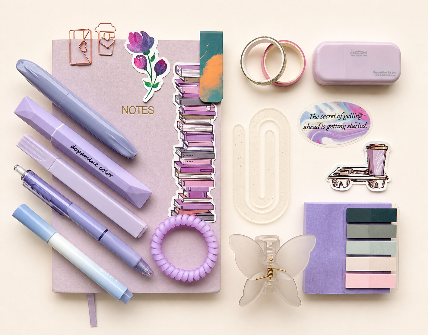 Lavender Aesthetic Stationery Set – Pastel Desk Kit