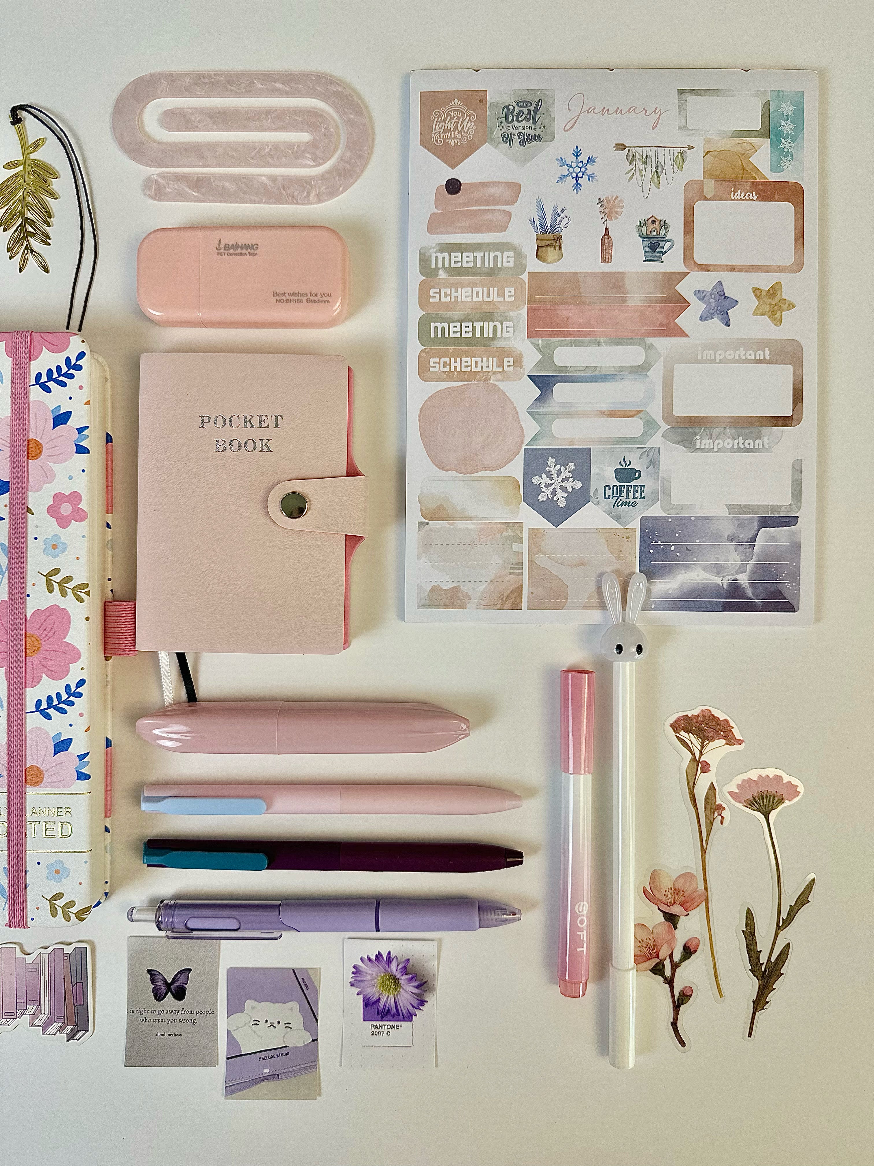 Pink Planning Set-Aesthetic stationery 📔🖊️