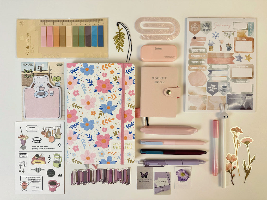 Pink Planning Set-Aesthetic stationery 📔🖊️