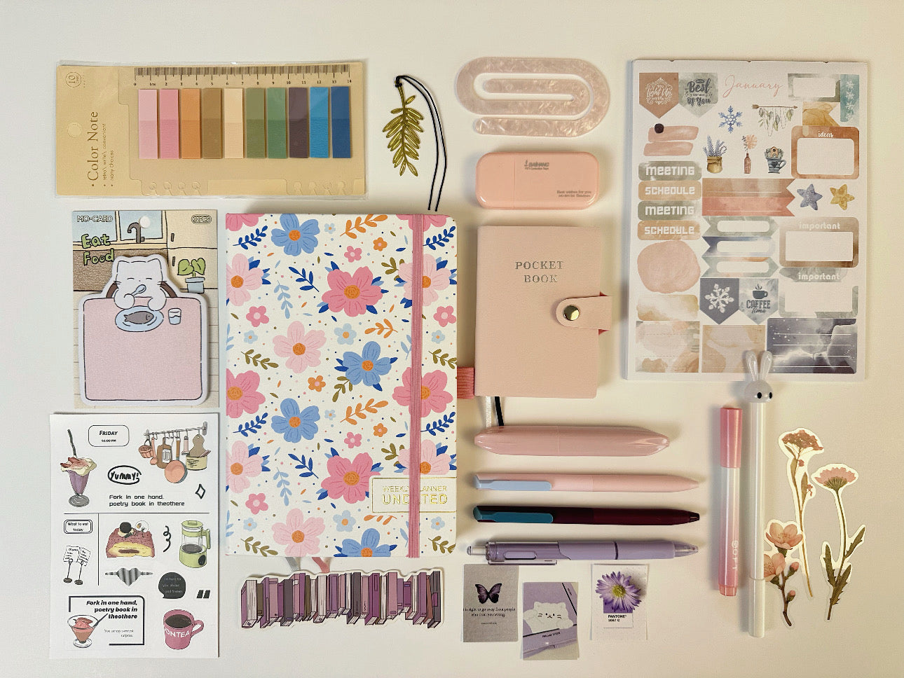 Pink Planning Set-Aesthetic stationery 📔🖊️