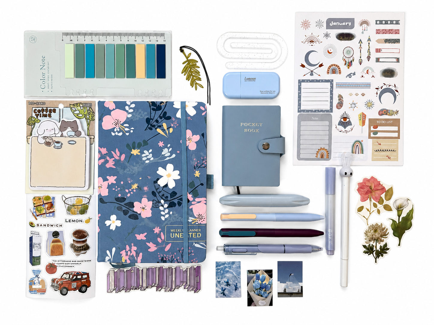 Blue Planning Set-Aesthetic stationery 📘🖌️