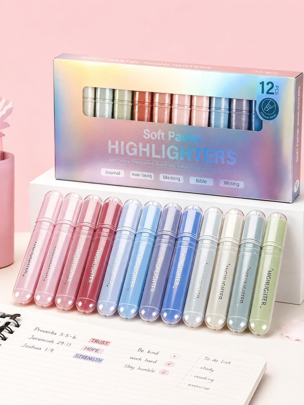 Soft Pastel Highlighters – 12 Colors