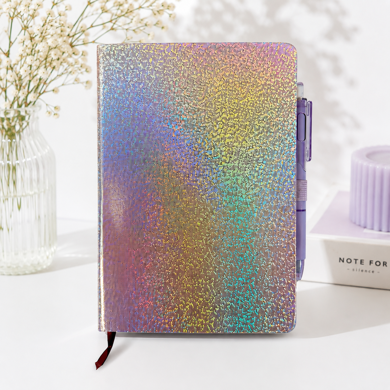 Glitter notebook with pen💖